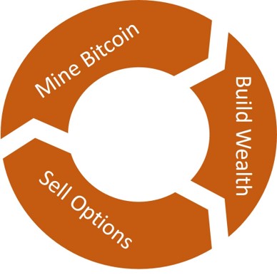 sell options to cover the cost of mining  Bitcoin and to build wealth